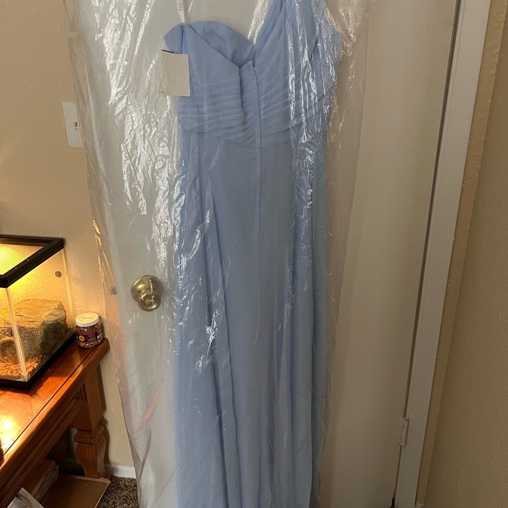 Size 6, powder blue, one shoulder bridal dress